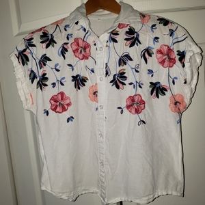 SHEIN Embroidered Button-Down